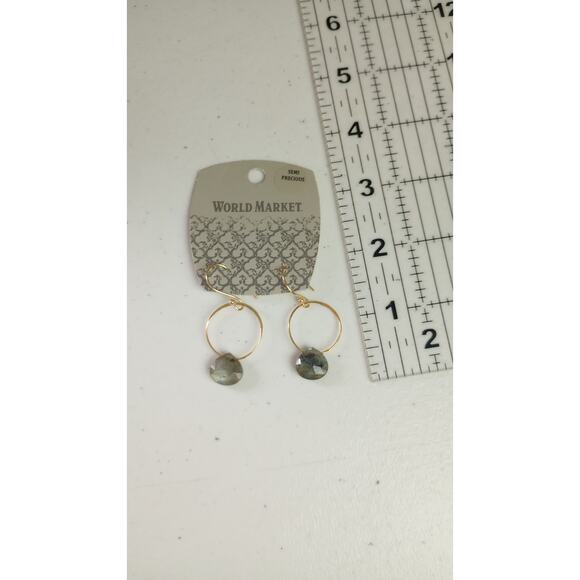 World Market Semi Precious Stones Necklace Earring Set Green - Picture 9 of 10